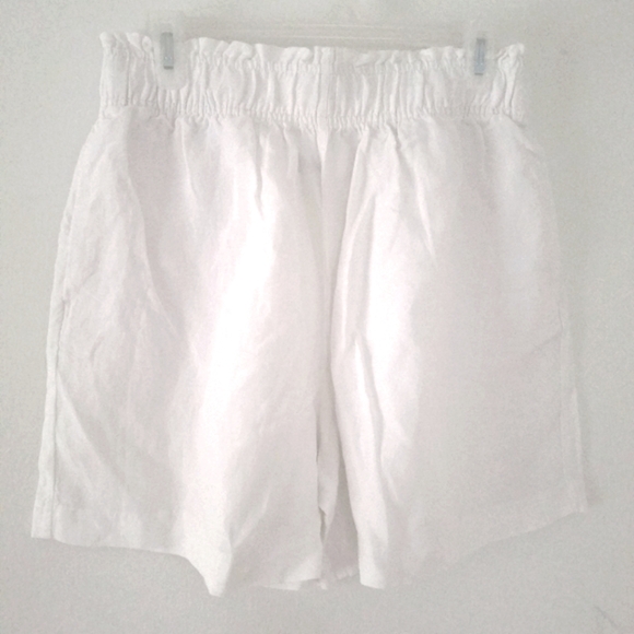 H&M Pants - NWOT H&M Linen Blend Elastic Waist Shorts White Size Medium